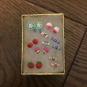 Assortment of food earrings